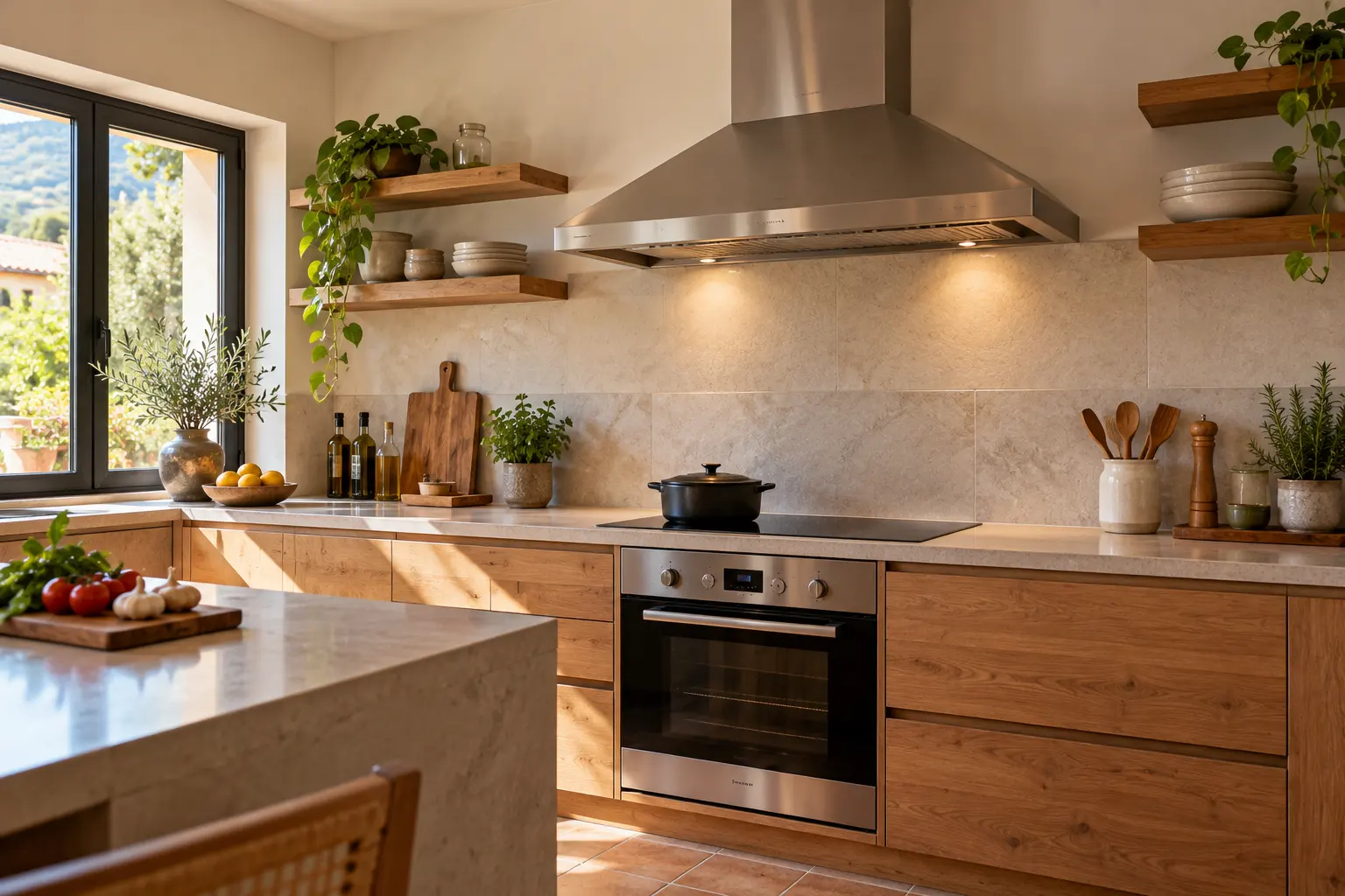 Cocina de gas en un espacio doméstico o profesional